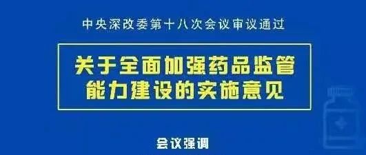 《关于全面加强药品监管能力建设的实施意见》审议通过