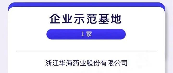 骄傲！华海药业获批2020年全省唯一一家企业型双创示范基地