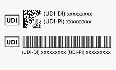 图1 基于iso 15223.1:2021 5.7.10 udi符号的一维码和二维码示意