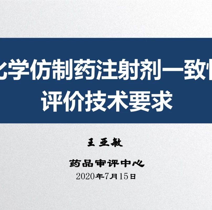 PPT 化学仿制药注射剂一致性评价技术要求---王亚敏