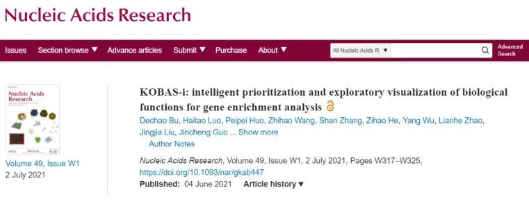NAR｜北大/中科院计算所团队发布基因功能富集分析平台KOBAS-i