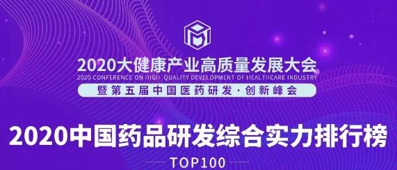 昆药集团荣登“2020中国药品研发综合实力排行榜TOP100”